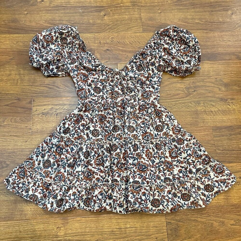 Anna Cate floral paisley peasant mini dress